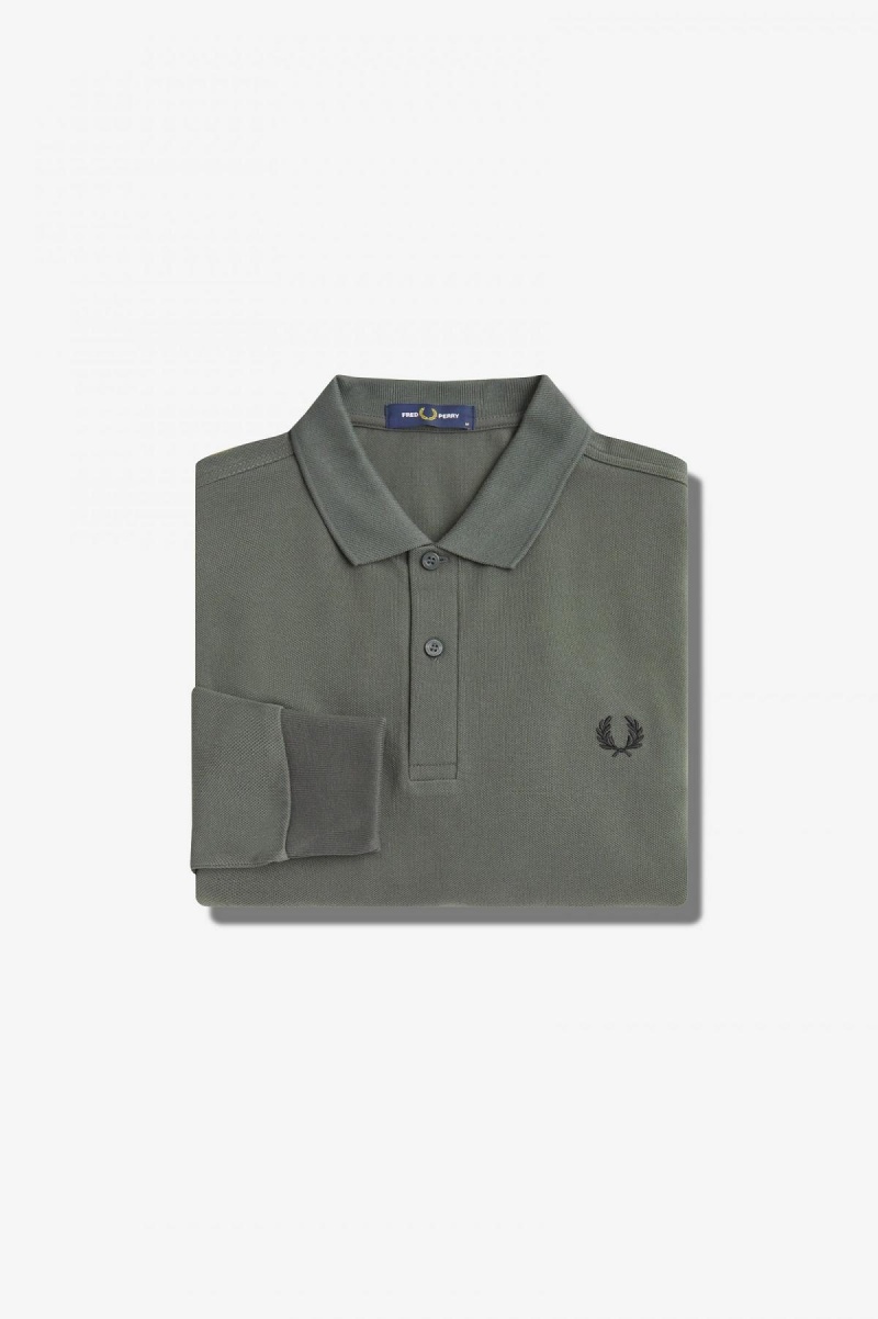 Field Green Fred Perry M6006 Men's Polo Shirts | CAJBT25397