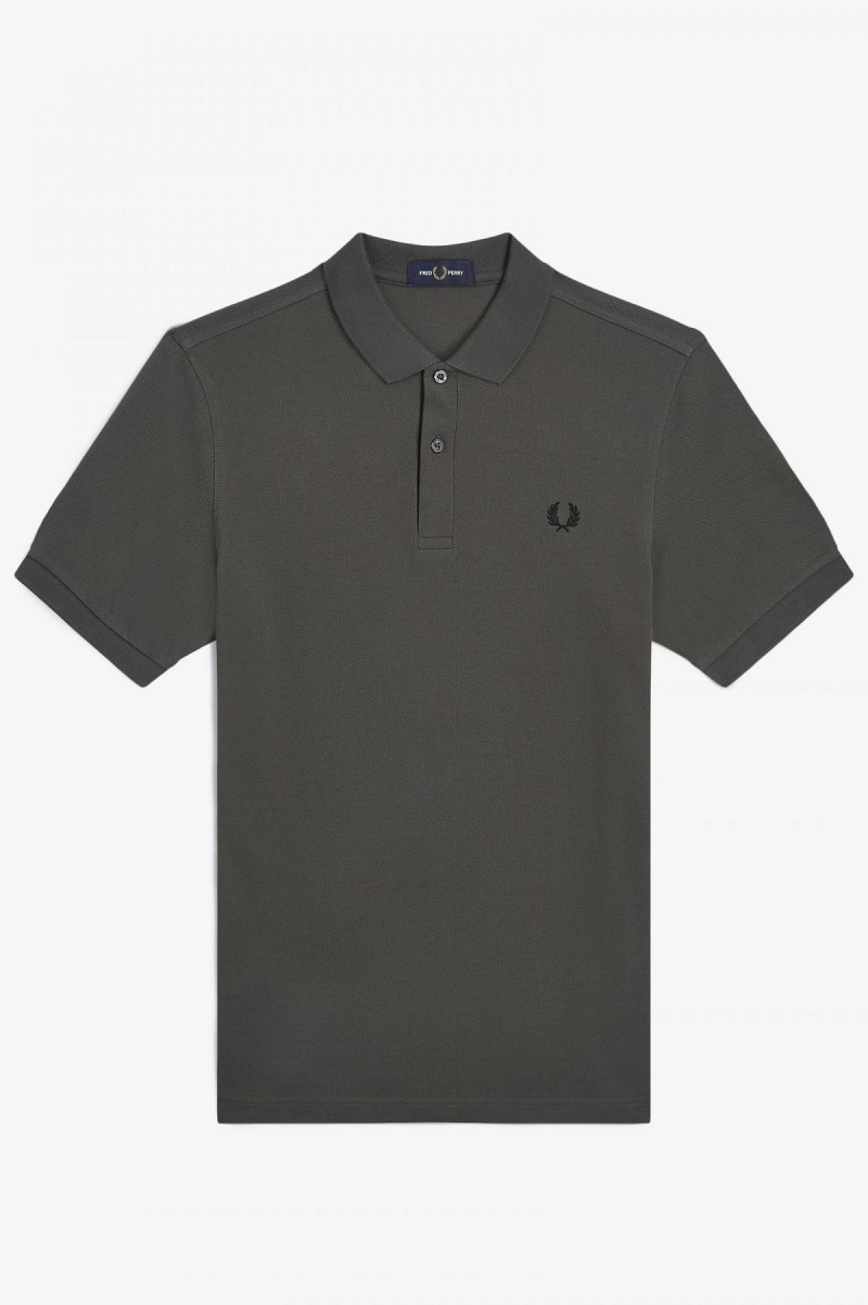 Field Green / Black Fred Perry M6000 Men's Polo Shirts | CAQCS10164