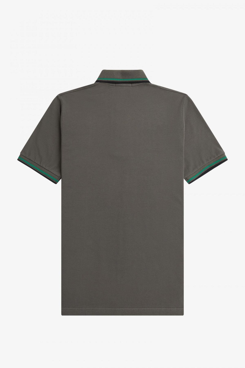 Field Green / Fred Perry Green / Black Fred Perry M12 Men's Fred Perry Shirt | YCAGT72083