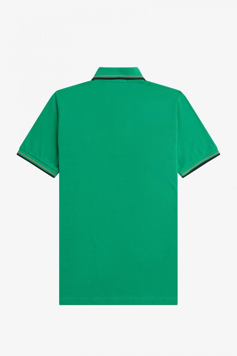 Fred Perry Green / Field Green / Black Fred Perry M12 Men's Fred Perry Shirt | LCASX78059