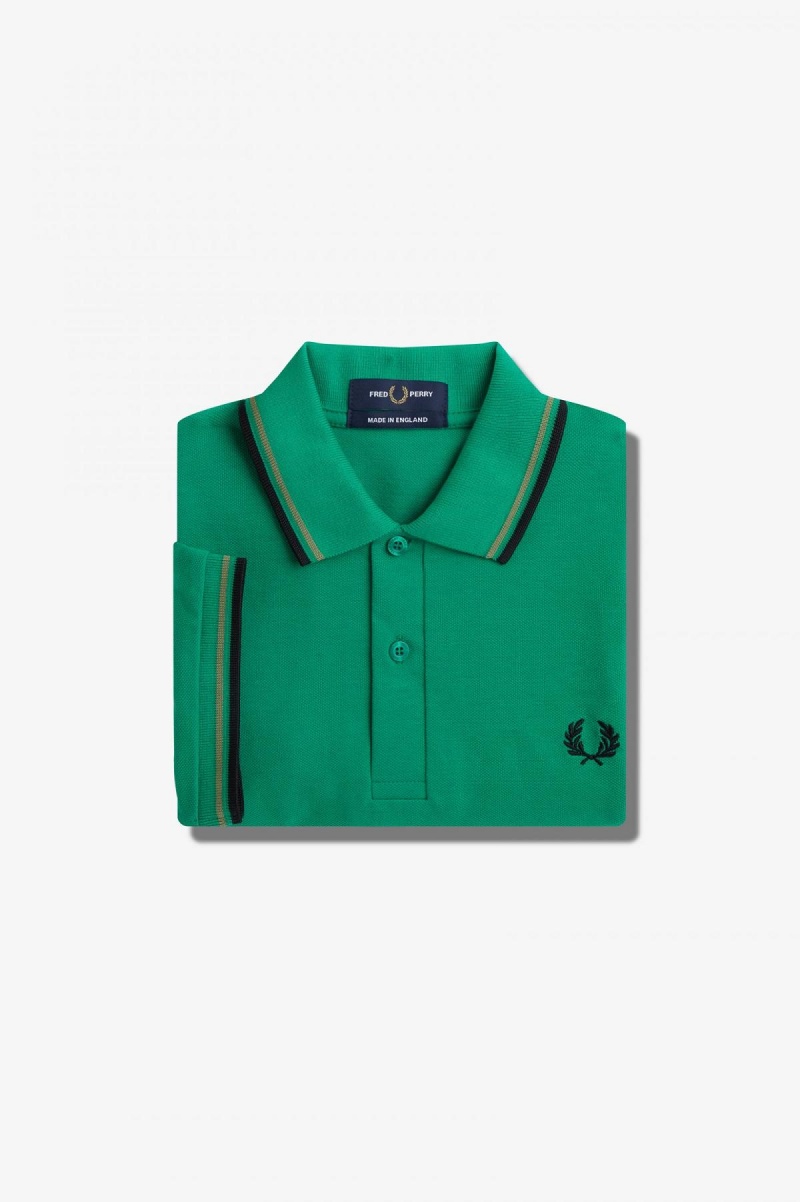 Fred Perry Green / Field Green / Black Fred Perry M12 Men\'s Fred Perry Shirt | LCASX78059