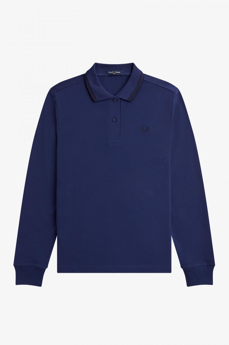 French Navy / Black / Black Fred Perry G3636 Women's Fred Perry Shirt | CAZPD32806