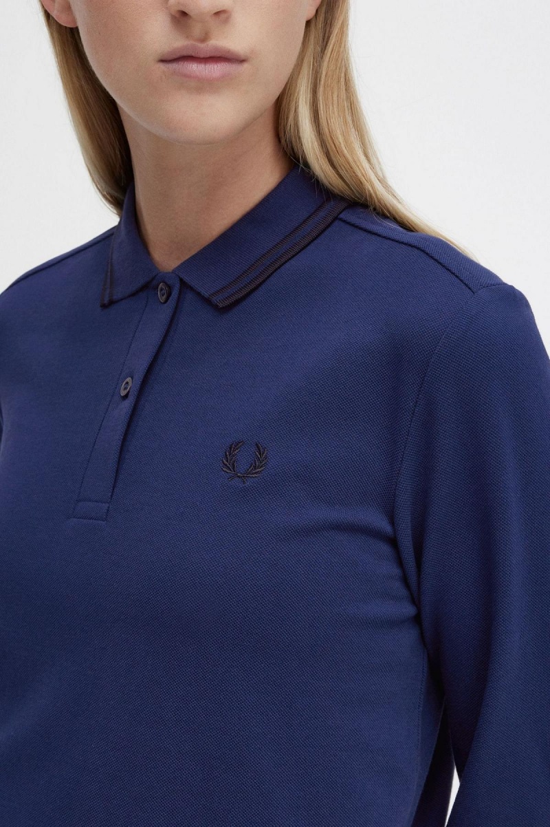 French Navy / Black / Black Fred Perry G3636 Women's Polo Shirts | CAEGJ69747