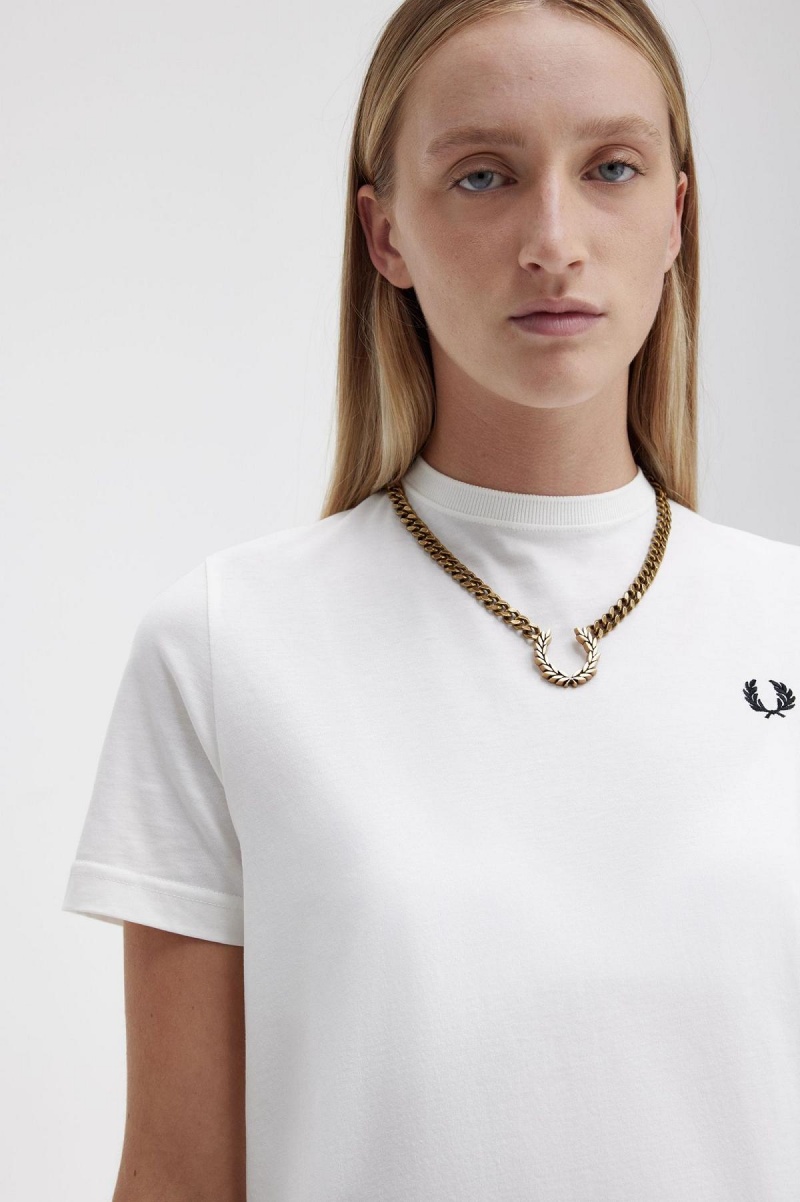 Gold Fred Perry Chunky Laurel Wreath Necklace Accessories Jewellery | UCATG73779