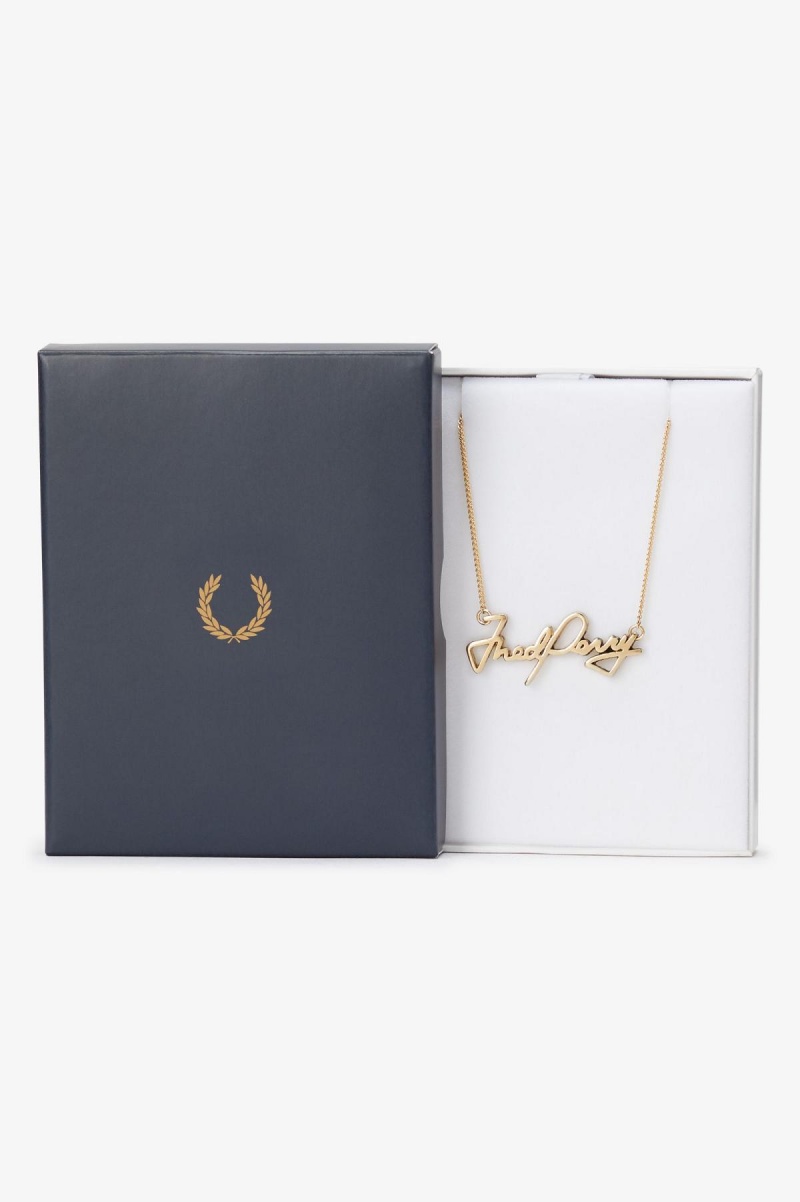 Gold Fred Perry Fred Perry Necklace Accessories Jewellery | UCAND37892