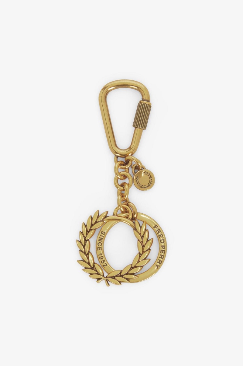 Gold Fred Perry Laurel Wreath Keyring Accessories Lifestyle | CANEJ67342