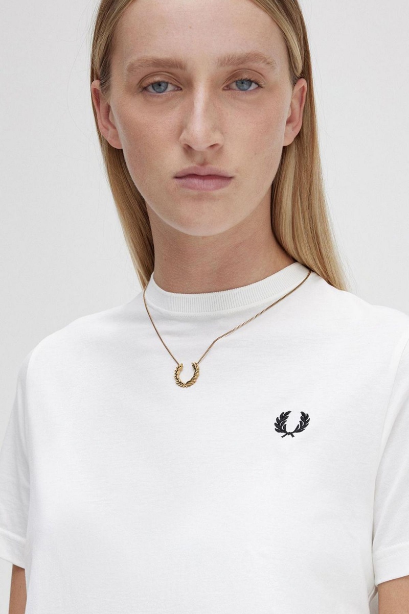 Gold Fred Perry Laurel Wreath Necklace Accessories Jewellery | TCAPQ76908