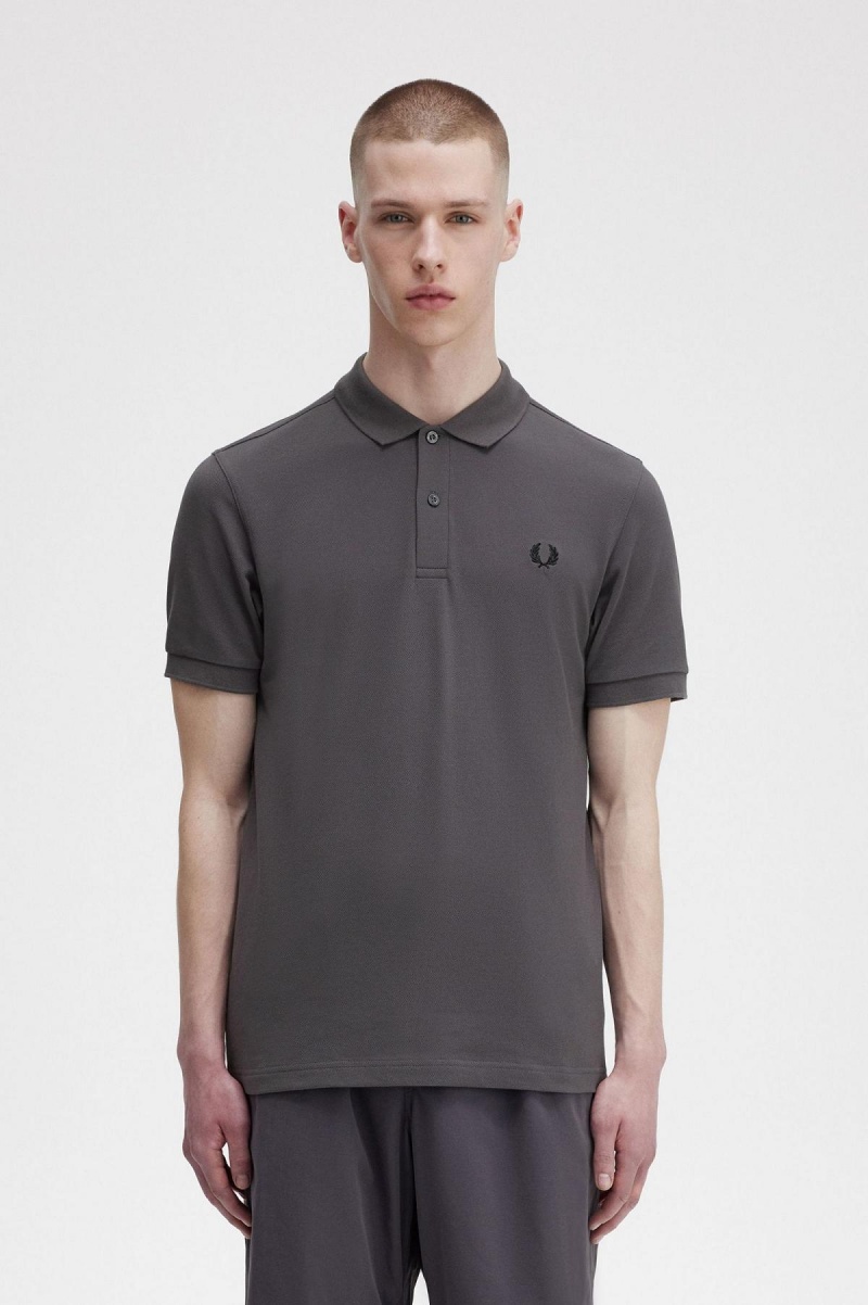 Gunmetal / Black Fred Perry M6000 Men's Fred Perry Shirt | PCAQX31414