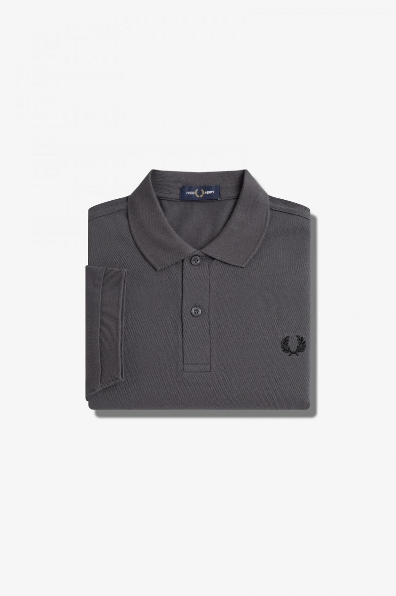 Gunmetal / Black Fred Perry M6000 Men\'s Fred Perry Shirt | PCAQX31414