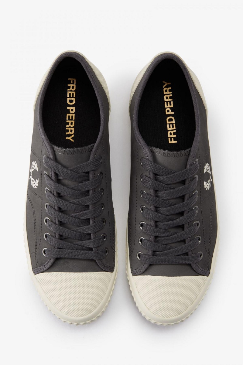 Gunmetal / Ecru Fred Perry Low Hughes Men's Shoes | CANEJ41340