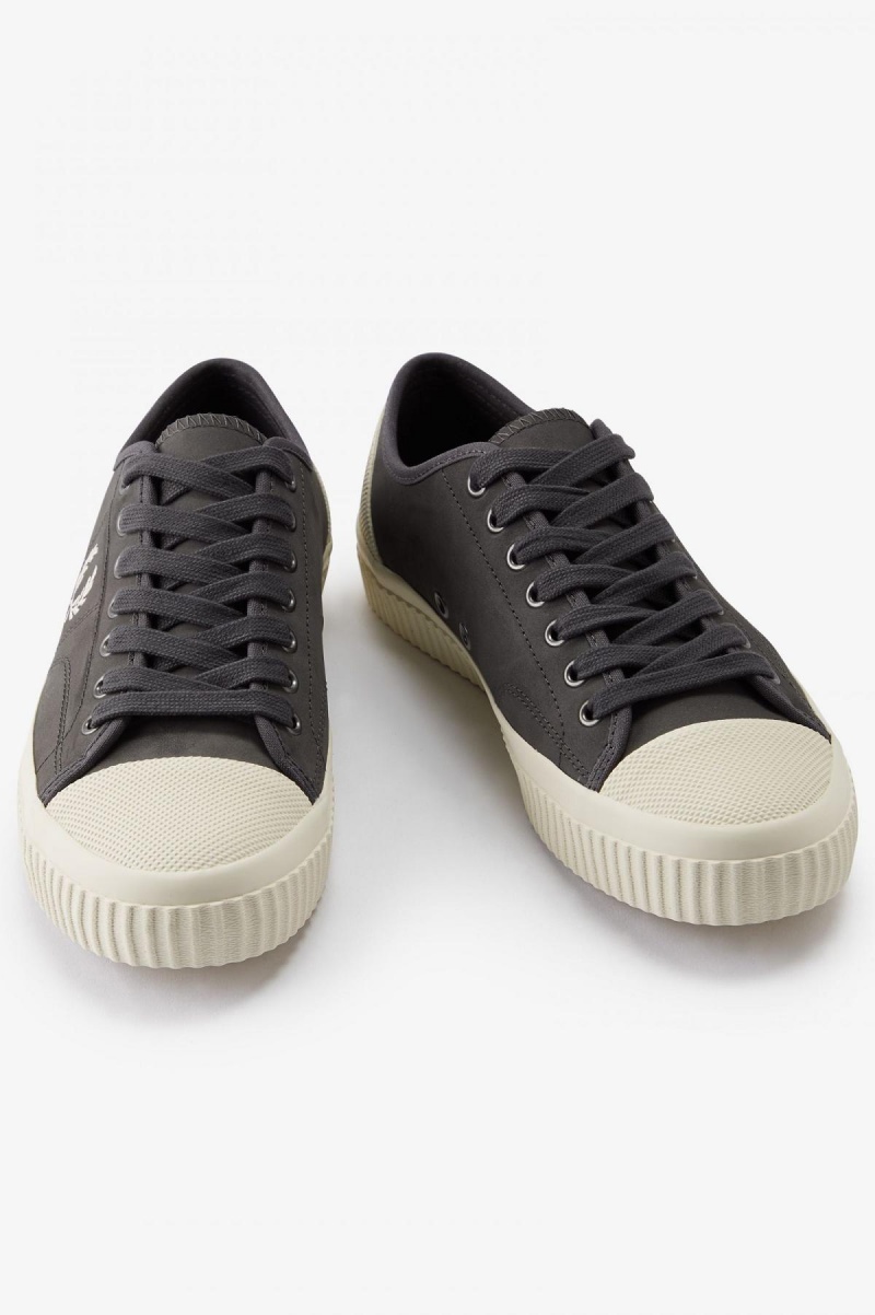 Gunmetal / Ecru Fred Perry Low Hughes Men's Shoes | CANEJ41340