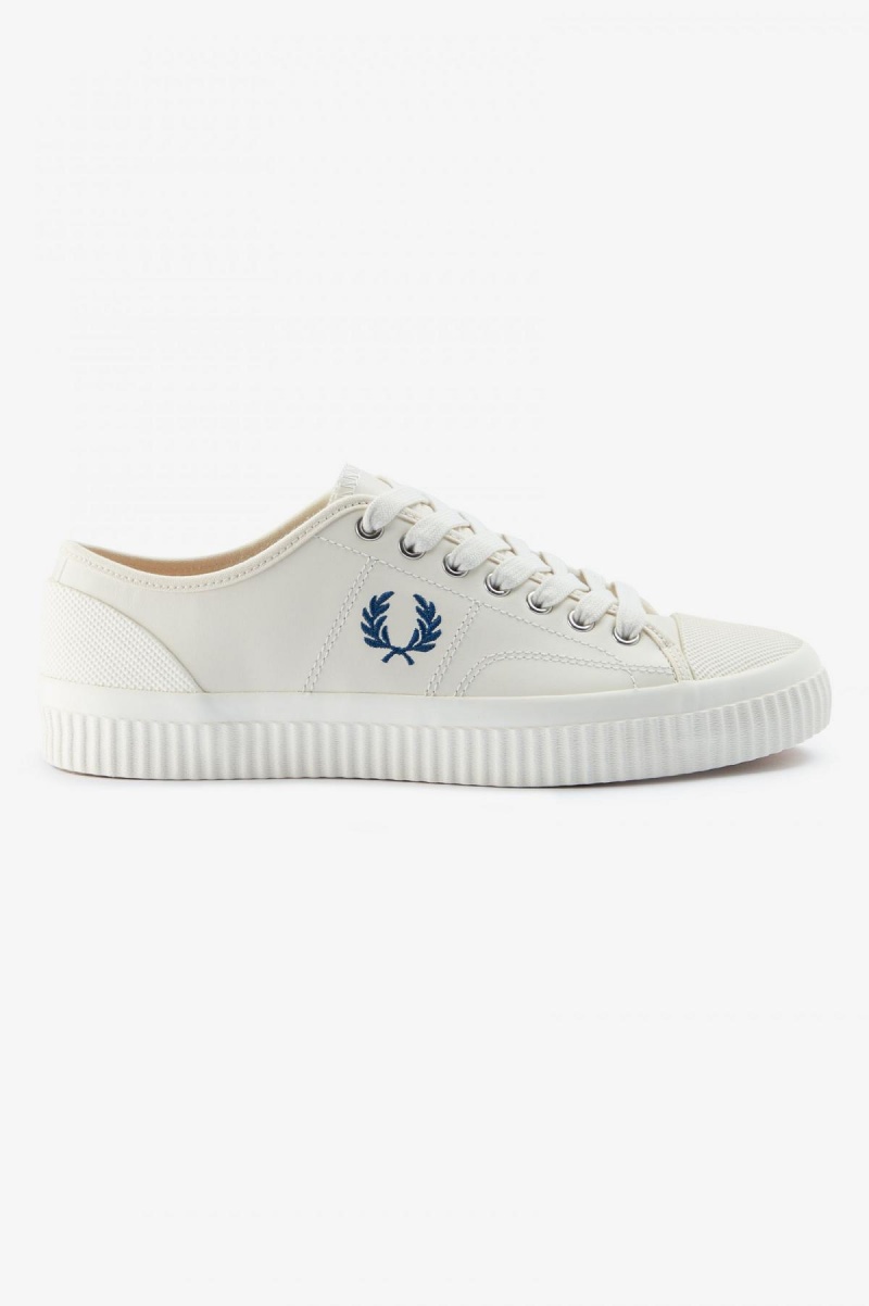 Light Ecru / Shaded Cobalt Fred Perry Hughes Low Women\'s Shoes | UCAND23148