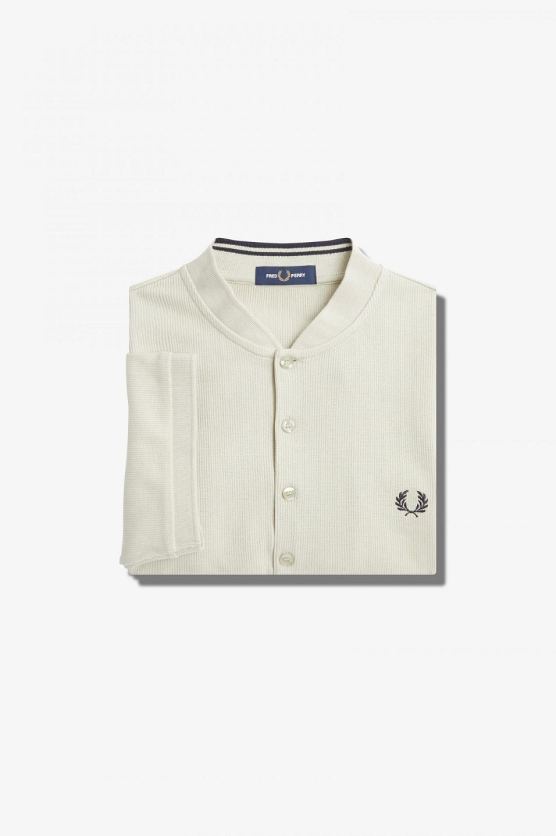 Light Oyster Fred Perry Henley Polo Men's T Shirts | FCAUI49721