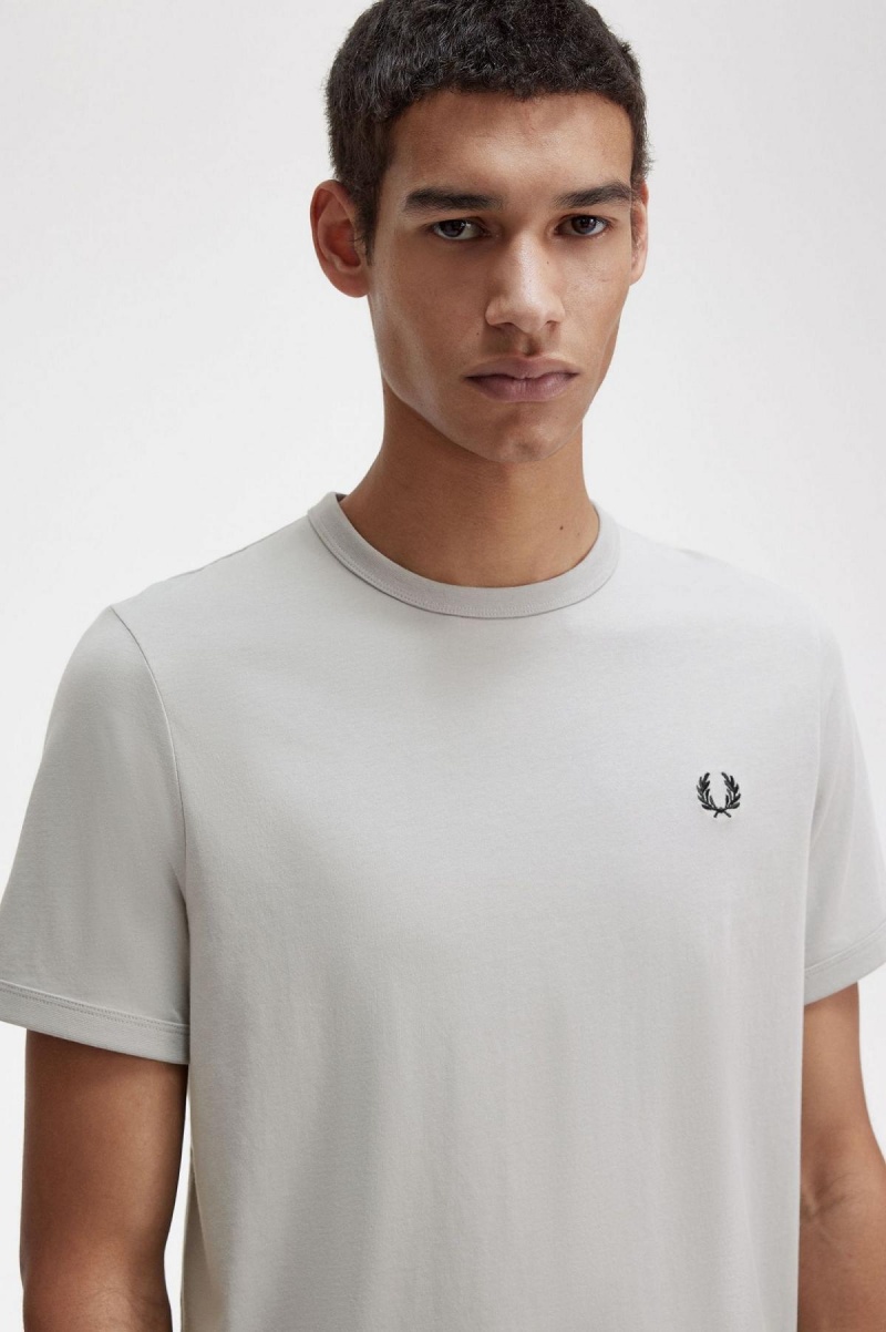 Limestone Fred Perry Ringer Men's T Shirts | CAJZR86367