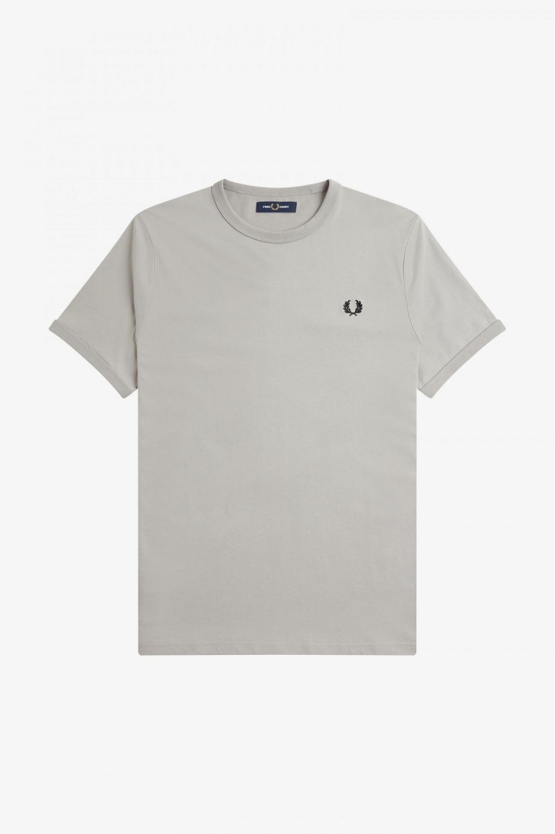 Limestone Fred Perry Ringer Men's T Shirts | CAJZR86367