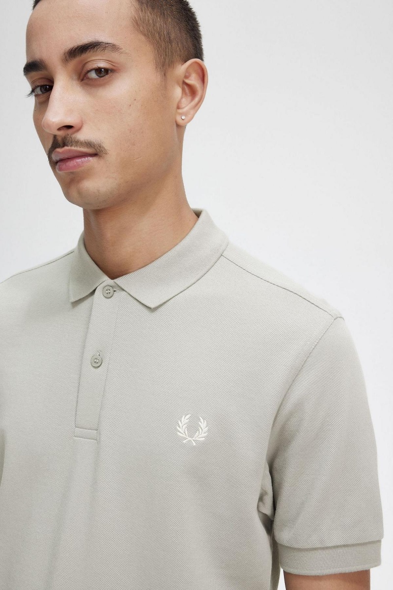 Limestone / Ecru Fred Perry M6000 Men's Polo Shirts | ZCAMJ20118