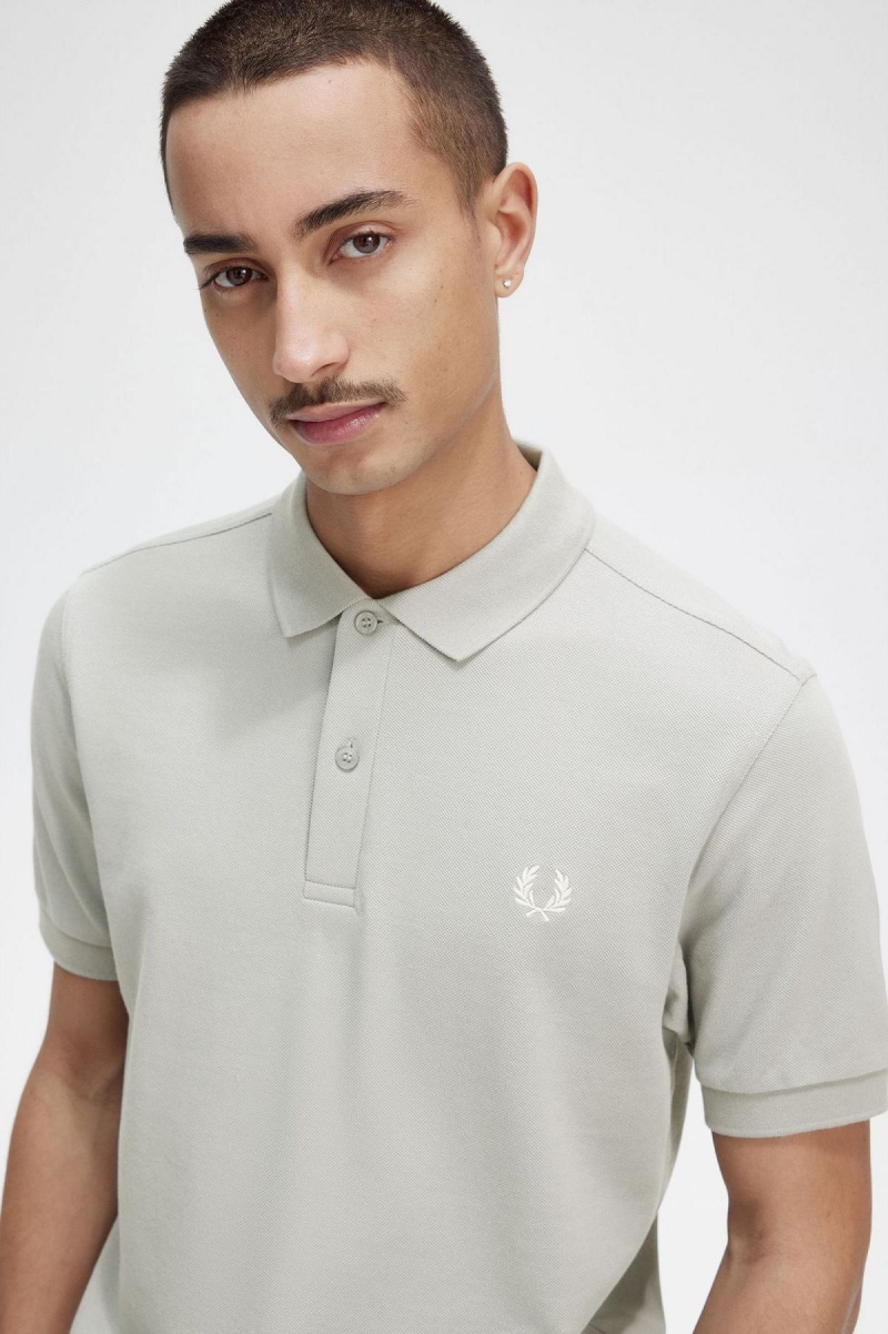 Limestone / Ecru Fred Perry M6000 Men's Polo Shirts | ZCAMJ20118