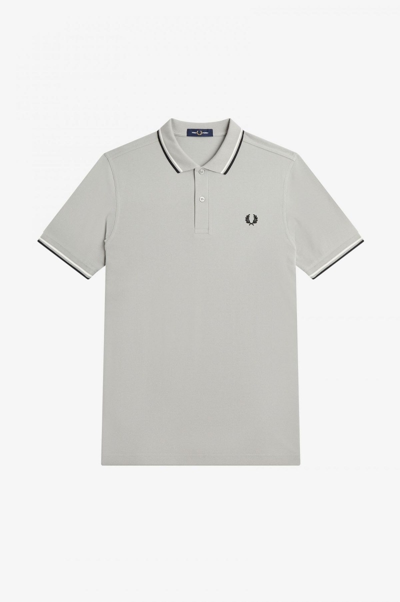 Limestone / Ecru / Black Fred Perry M3600 Men's Fred Perry Shirt | GCAEC37369