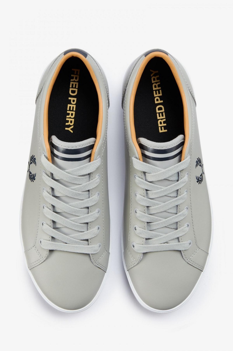 Limestone / Navy Fred Perry Baseline Men's Shoes | MCAHR72771