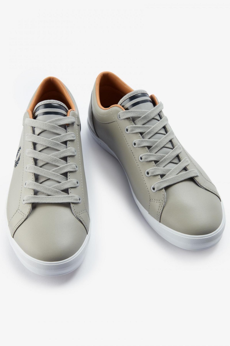 Limestone / Navy Fred Perry Baseline Men's Shoes | MCAHR72771