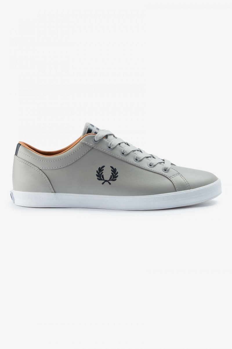 Limestone / Navy Fred Perry Baseline Men\'s Shoes | MCAHR72771