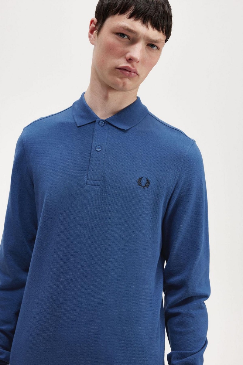 Midnight Blue Fred Perry M6006 Men's Polo Shirts | CAEGJ42583