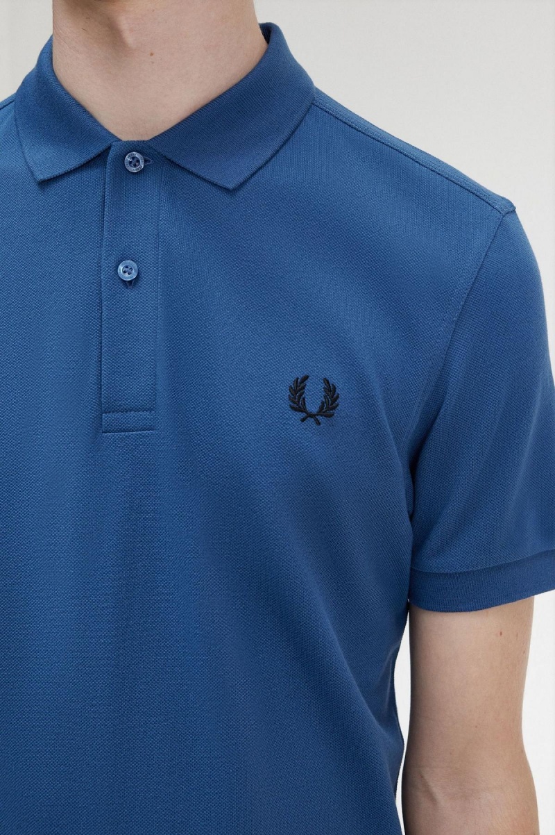 Midnight Blue / Black Fred Perry M6000 Men's Polo Shirts | QCAUV94143