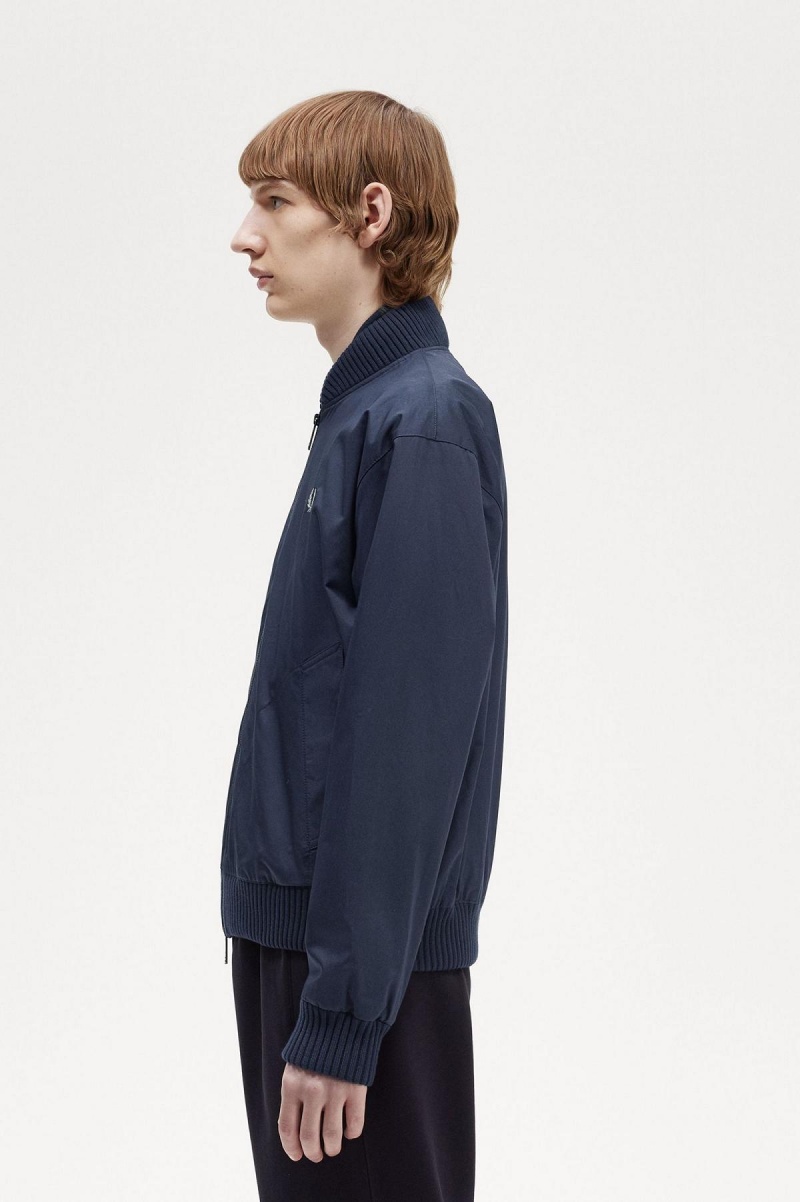 Navy Fred Perry Bomber Men's Coats | CACVG25018