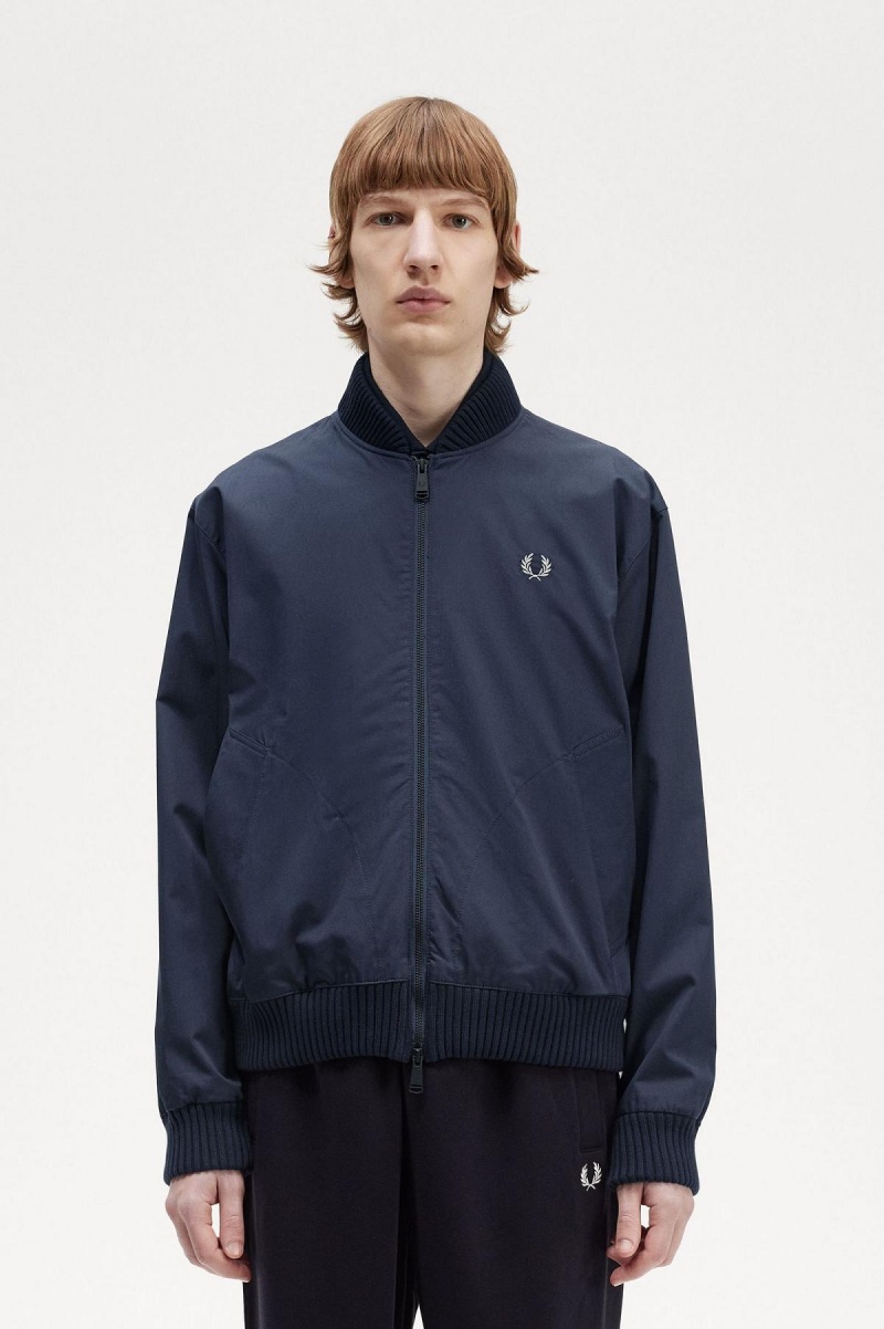 Navy Fred Perry Bomber Men\'s Coats | CACVG25018