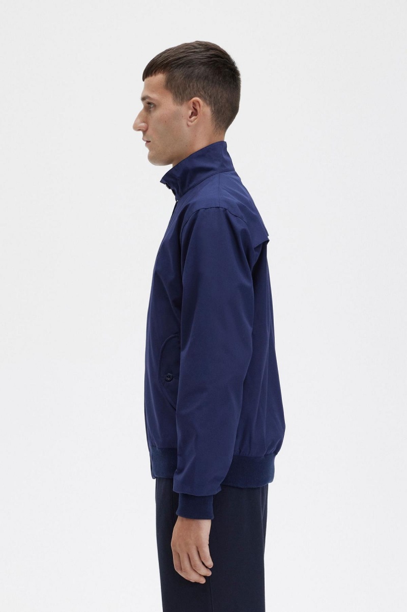 Navy Fred Perry Harrington Men's Coats | PCAER18025