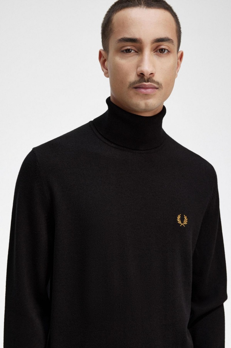 Navy Fred Perry Roll Neck Jumper Men's Knitwear | ACADF16110