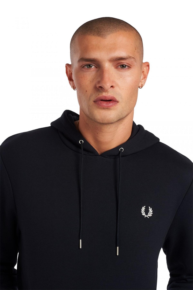 Navy Fred Perry Tipped Hooded Men's Sweatshirts | CACVG99364