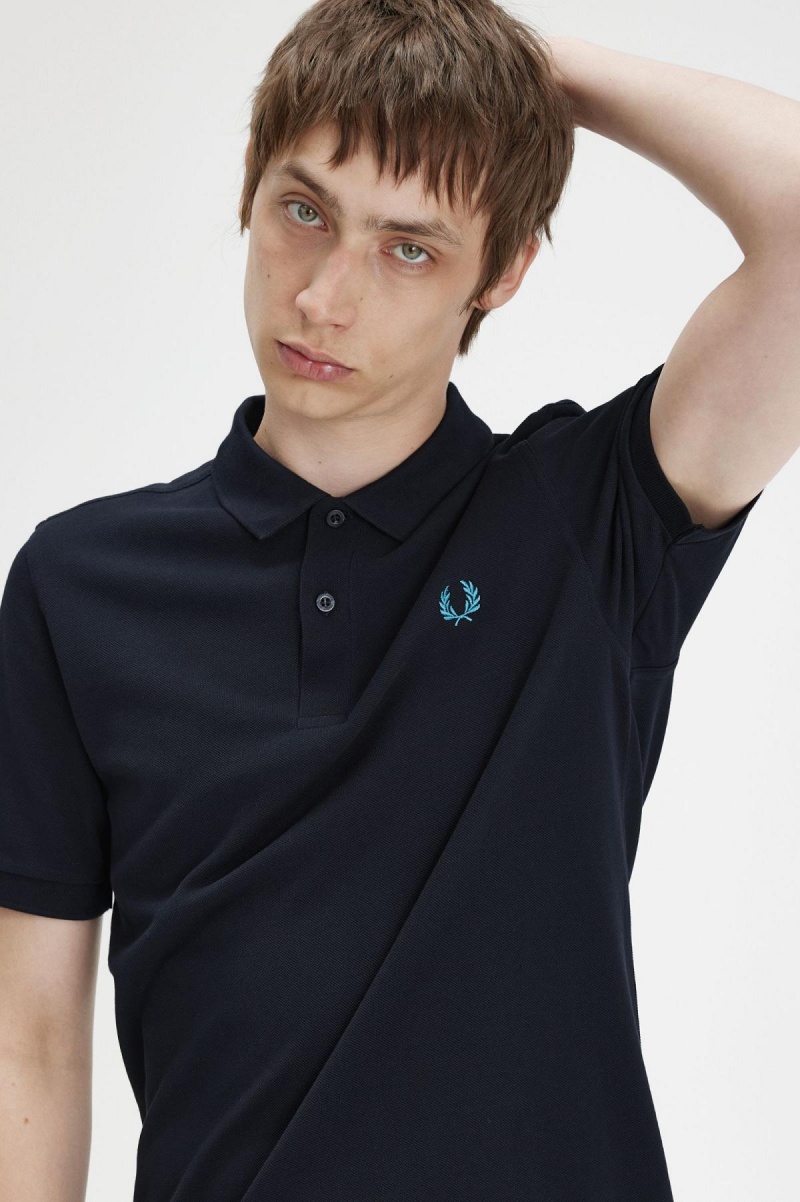 Navy / Cyber Blue Fred Perry M6000 Men's Polo Shirts | CAJBT93117