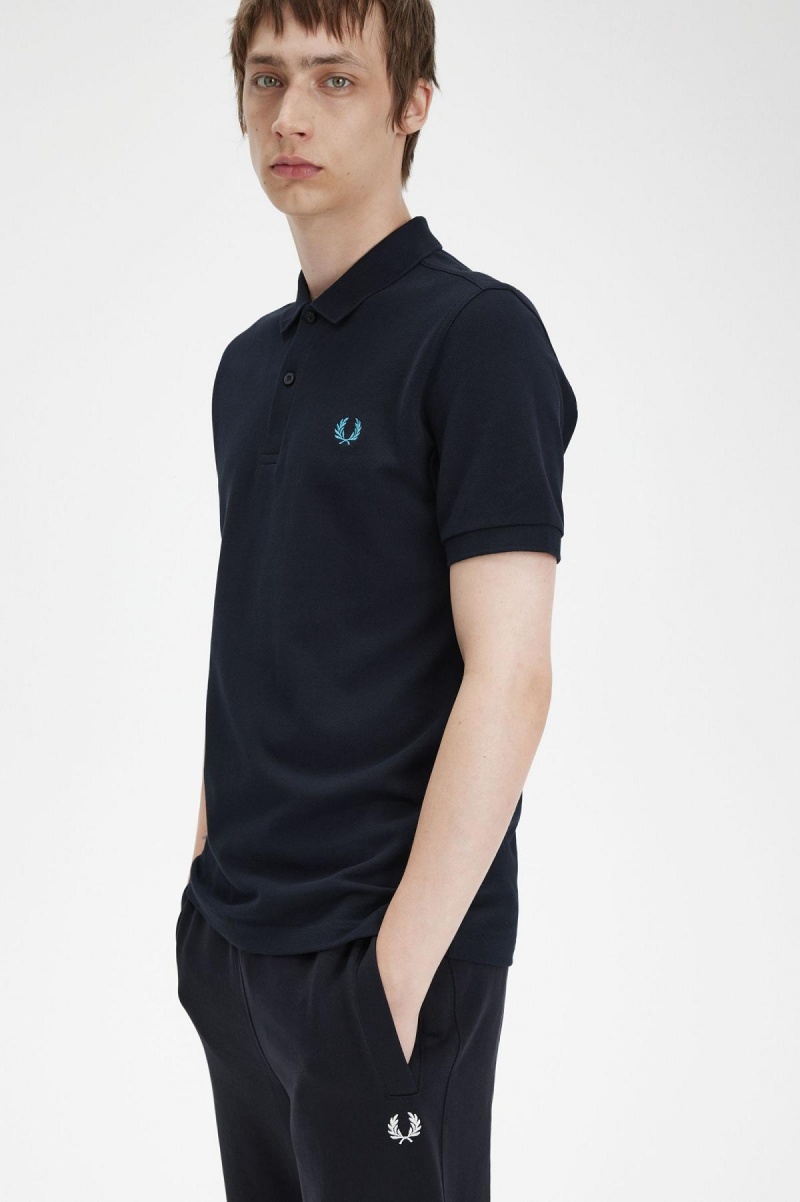 Navy / Cyber Blue Fred Perry M6000 Men's Polo Shirts | CAJBT93117