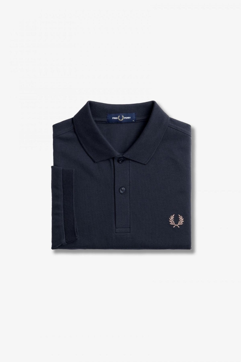 Navy / Dark Pink Fred Perry M6000 Men\'s Fred Perry Shirt | CAQCS29091