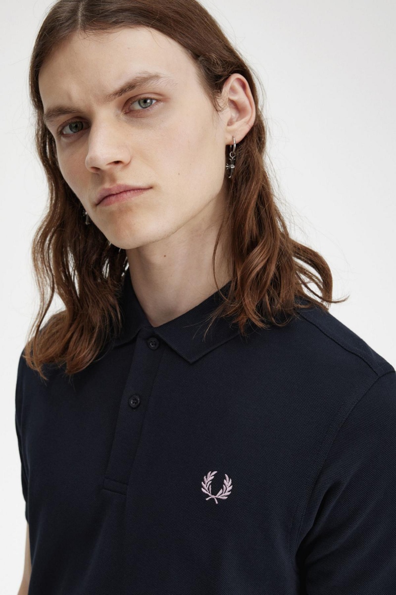 Navy / Dark Pink Fred Perry M6000 Men's Polo Shirts | SCANY79680