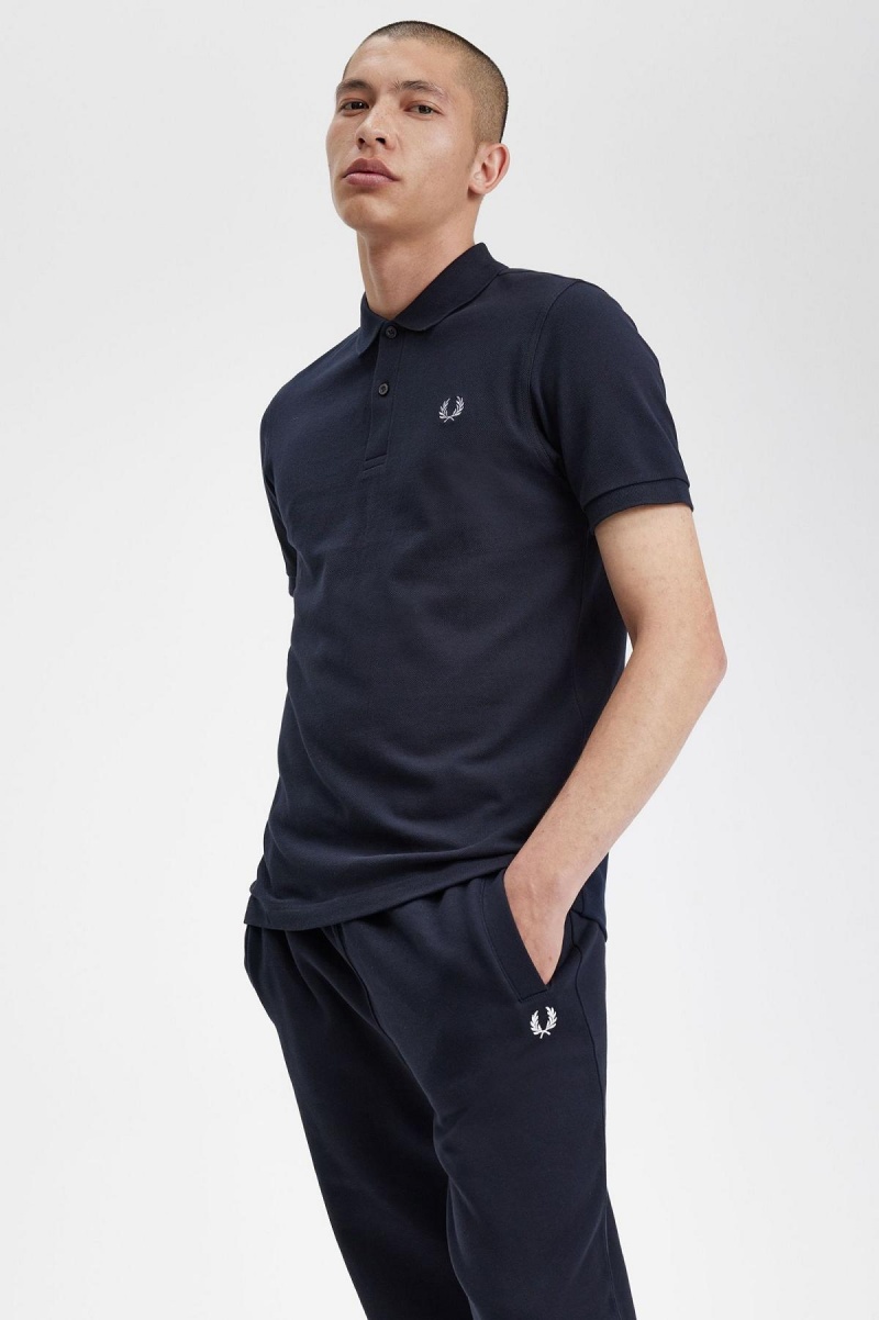 Navy / Ice Fred Perry M3 Men's Polo Shirts | FCAHY69284