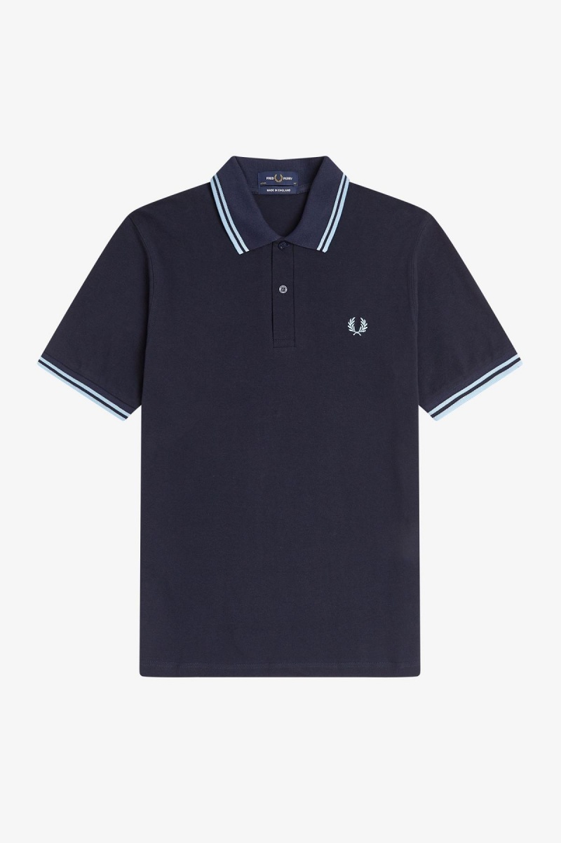 Navy / Ice / Ice Fred Perry M12 Men's Fred Perry Shirt | ACADF95400