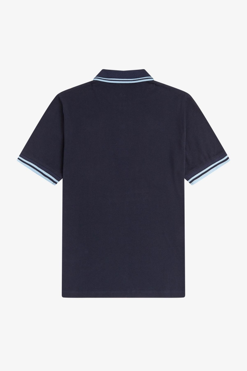 Navy / Ice / Ice Fred Perry M12 Men's Fred Perry Shirt | ACADF95400