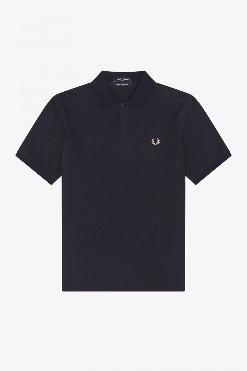 Navy / Light Oyster Fred Perry M3 Men's Fred Perry Shirt | CAQAV51156