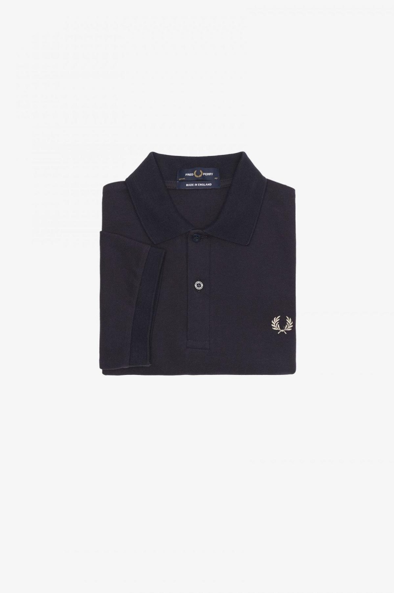 Navy / Light Oyster Fred Perry M3 Men\'s Fred Perry Shirt | CAQAV51156