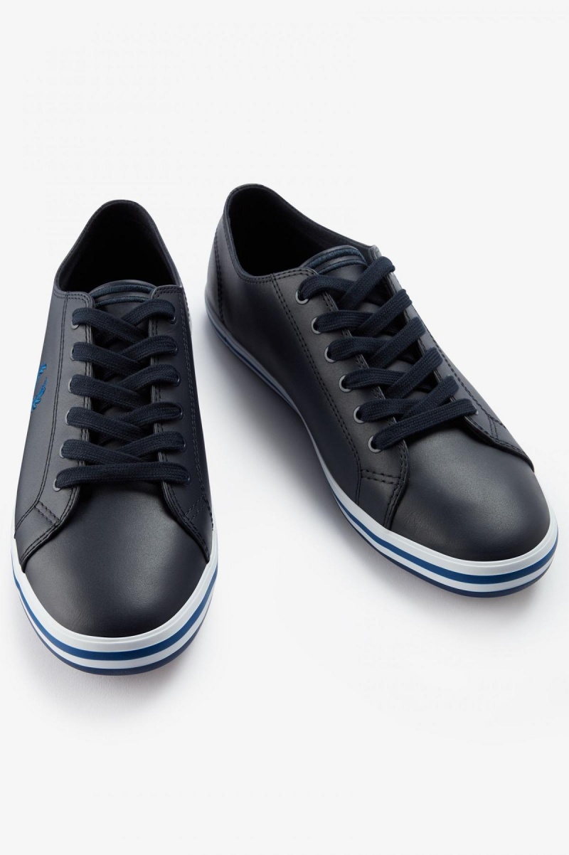 Navy / Shaded Cobalt Fred Perry Kingston Men's Shoes | XCABH94757