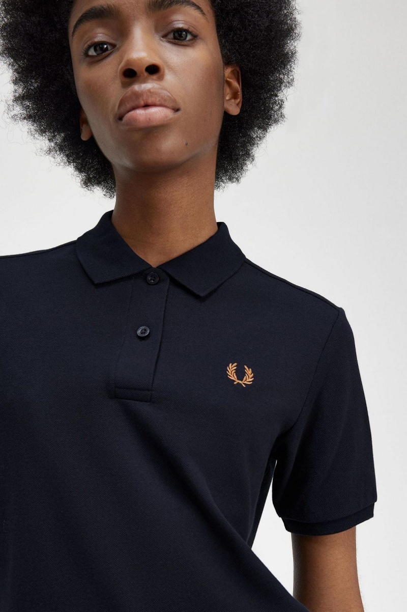 Navy / Shaded Stone Fred Perry G6000 Women's T Shirts | CADFL71662