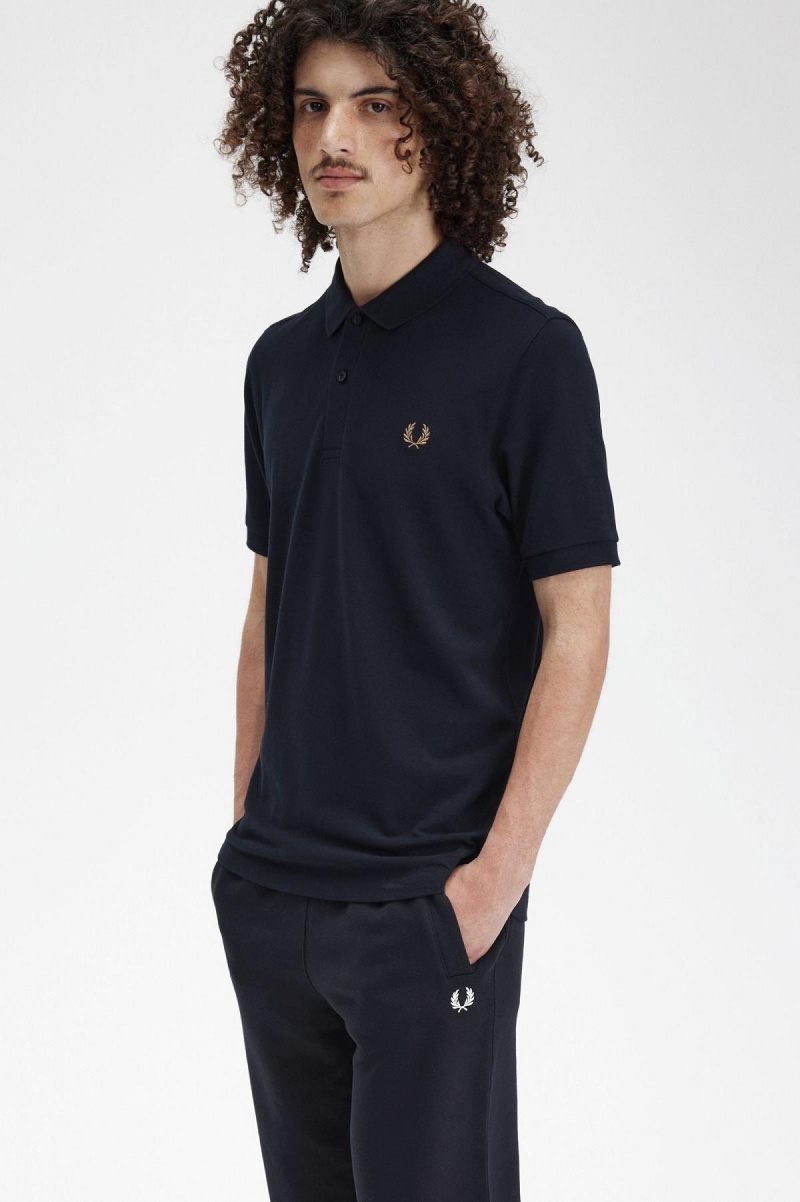 Navy / Shaded Stone Fred Perry M6000 Men's Polo Shirts | LCASX34324