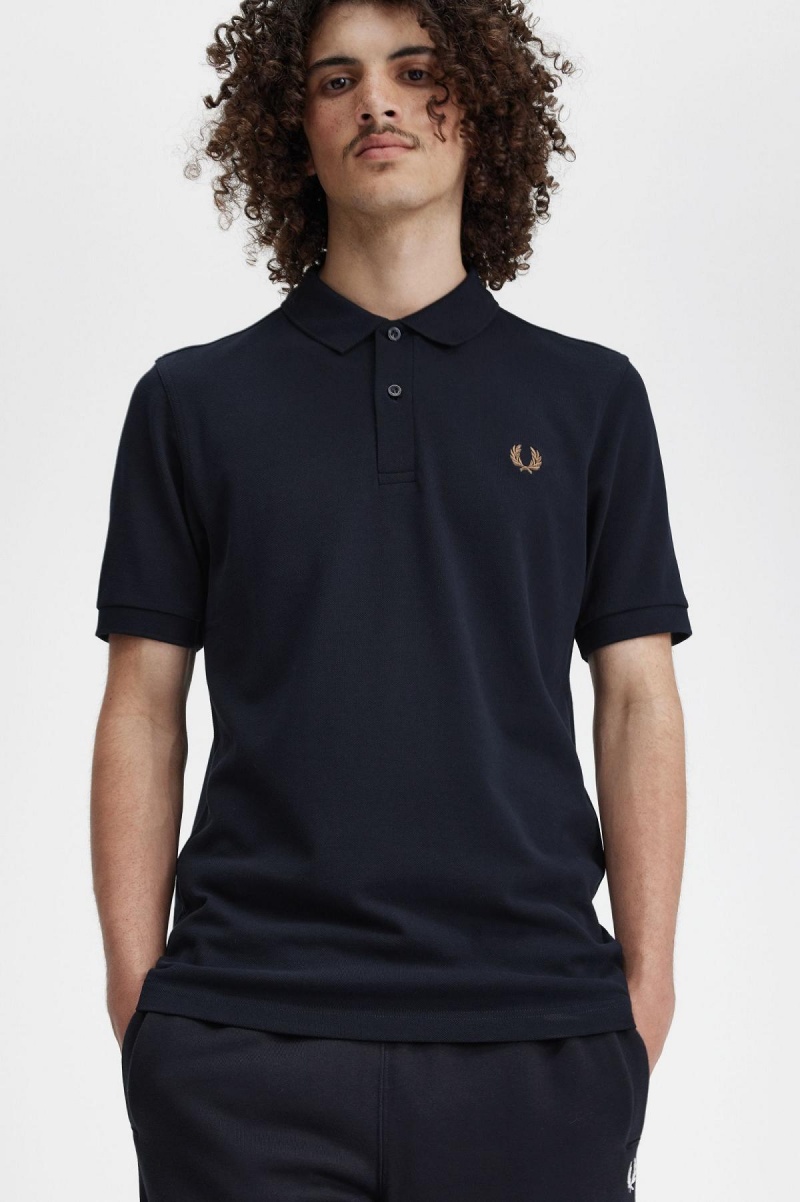 Navy / Shaded Stone Fred Perry M6000 Men's Polo Shirts | LCASX34324