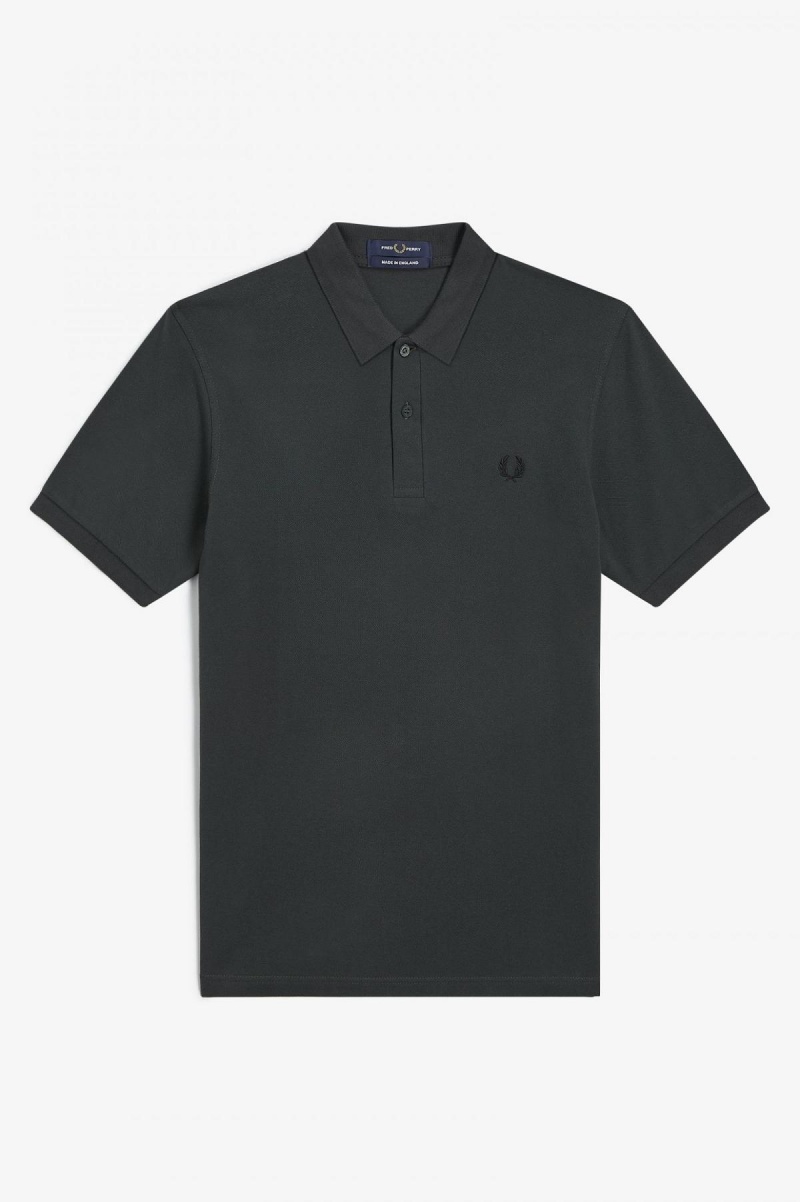 Night Green / Black Fred Perry M3 Men's Fred Perry Shirt | CADFL75441