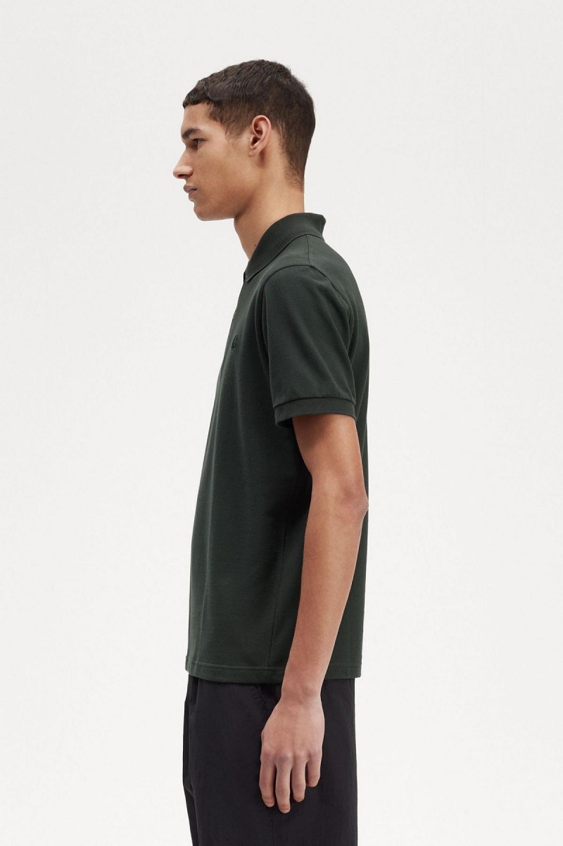 Night Green / Black Fred Perry M3 Men's Fred Perry Shirt | CADFL75441