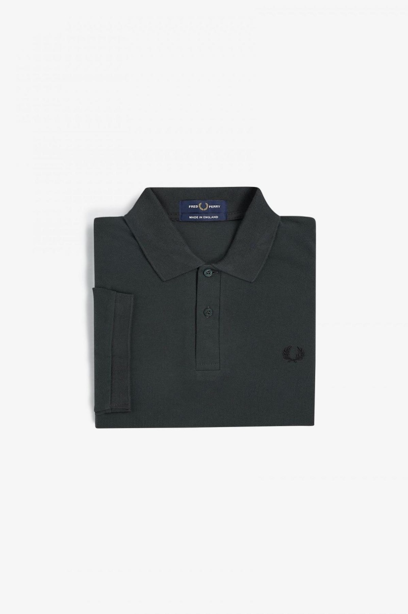 Night Green / Black Fred Perry M3 Men's Polo Shirts | CACIF28904