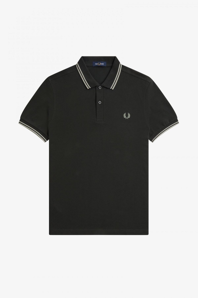 Night Green / Seagrass / Seagrass Fred Perry M3600 Men's Fred Perry Shirt | LCASX47825