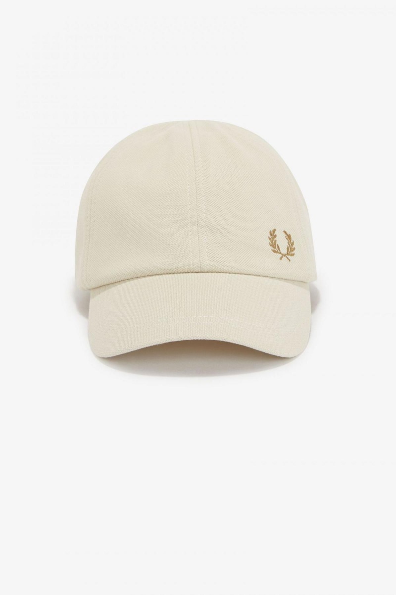 Oatmeal / Dark Caramel Fred Perry Classic Piqué Accessories Cap | CAQCS58897